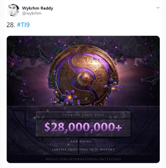DOTA2 Ti9ܽѴ2800Ԫ